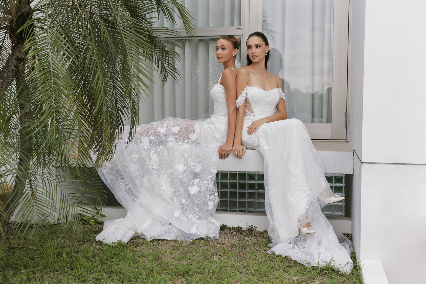 Off-the-Shoulder Lace Mermaid Wedding Gown | Briderful - fabric