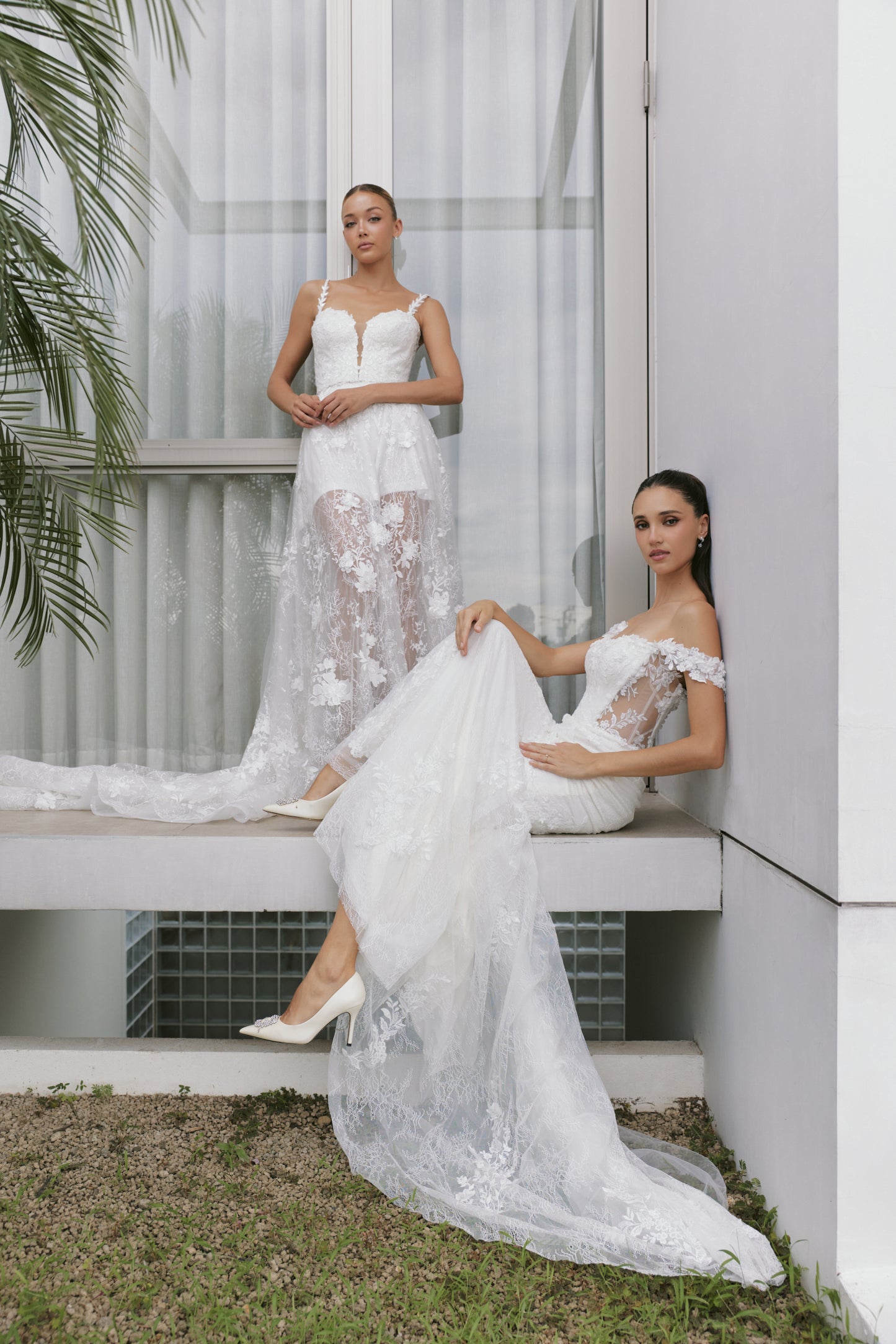 Off-the-Shoulder Lace Mermaid Wedding Gown | Briderful - side
